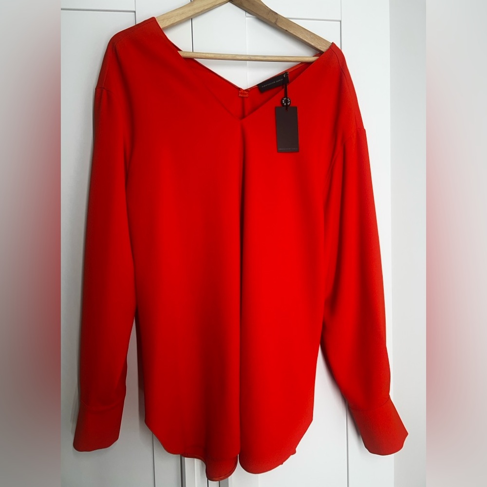 Vibrant orange red blouse- made in Portugal. PURIFICATION GARCIA